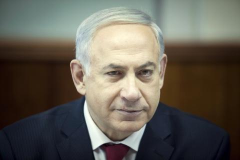 Israel's Prime Minister Benjamin Netanyahu attends the weekly cabinet meeting in Jerusalem