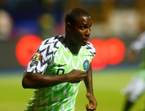 Nigeria's Odion Ighalo celebrates scoring their first goal. PHOTO BY REUTERS/Mohamed Abd El Ghany