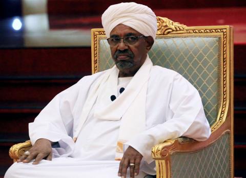 Sudanese President Omar al-Bashir addresses the National Dialogue Committee meeting at the Presidential Palace in Khartoum, Sudan, April 5, 2019. PHOTO BY REUTERS/Mohamed Nureldin Abdallah