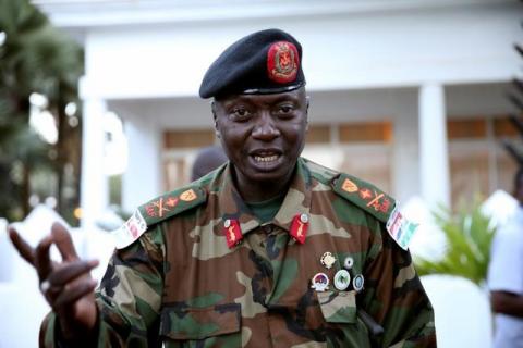 Army chief General Ousman Badjie arrives at the mediation meeting with the West African delegation on election crisis, in Banjul, Gambia, December 13, 2016. PHOTO BY REUTERS/Afolabi Sotunde