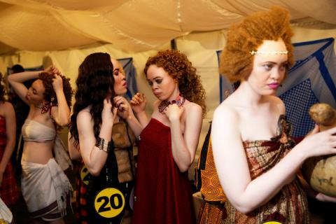 Participants wait back stage before getting on the catwalk during the Mr & Miss Albinism Kenya Beauty Pageant 2018 in Nairobi, Kenya, November 30 , 2018. PHOTO BY REUTERS/Baz Ratner