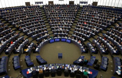 Members of the European Parliament take part in a voting session in Strasbourg, France, November 28, 2019. MEP's voted on thursday on a "climate emergency" resolution ahead of a United Nations climate conference in Madrid and on the European Parliament stance for the UN COP25 climate conference. PHOTO BY REUTERS/Vincent Kessler