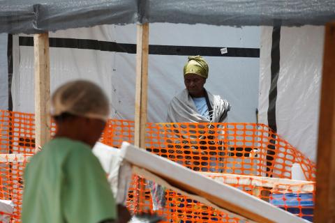 A suspected Ebola patient waits at an Ebola transit centre in town of Katwa near the Eastern Congolese town of Butembo in the Democratic Republic of Congo, March 25, 2019. PHOTO BY REUTERS/Baz Ratner