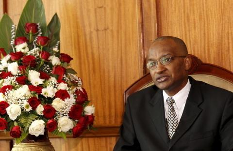 Kenya Central Bank Governor Patrick Njoroge speaks during an interview with Reuters in his office in the capital Nairobi, December 8, 2015. PHOTO BY REUTERS/Thomas Mukoya