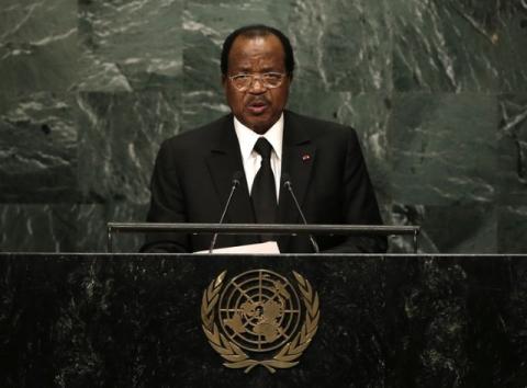 President Paul Biya of Cameroon addresses the 71st United Nations General Assembly in Manhattan, New York, U.S., September 22, 2016. PHOTO BY REUTERS/Mike Segar