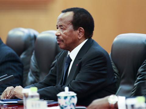 President of Cameroon Paul Biya meets with Chinese President Xi Jinping (not pictured) at The Great Hall Of The People in Beijing, China, March 22, 2018. PHOTO BY REUTERS/Lintao Zhang