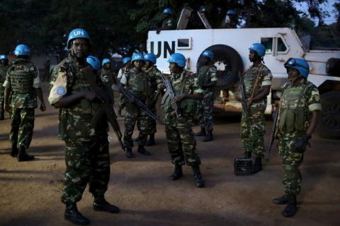 United Nations peacekeepersin in the Central African Republic in a file photo. PHOTO BY REUTERS/Siegfried Modola