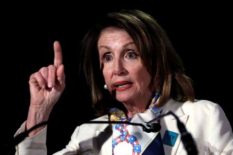 U.S. House Speaker Nancy Pelosi (D-CA) delivers remarks at a National Portrait Gallery Women's History Month reception in Washington, U.S., March 28, 2019. PHOTO BY REUTERS/Yuri Gripas