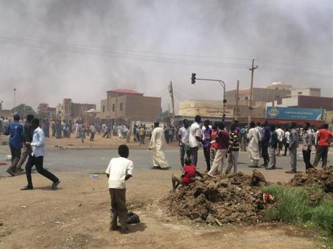 People take part in protests over fuel subsidy cuts in Khartoum