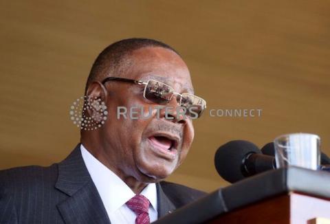 Malawi's President Peter Mutharika addresses guests during his inauguration ceremony in Blantyre, Malawi, May 31, 2019. PHOTO BY REUTERS/Eldson Chagara