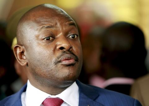 Burundi's President Pierre Nkurunziza addresses a news conference attended by the visiting United Nations Secretary-General Ban Ki-moon (not seen in picture) in the capital Bujumbura, February 23, 2016. PHOTO BY REUTERS/Evrard Ngendakumana