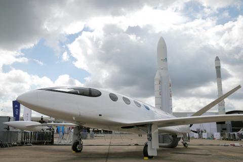 Israeli Eviation Alice electric aircraft is seen on static display, at the eve of the opening of the 53rd International Paris Air Show at Le Bourget Airport near Paris, France, June 16 2019. PHOTO BY REUTERS/Pascal Rossigno