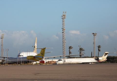 Planes are seen after the reopening of Mitiga Airport in Tripoli, Libya, December 12, 2019. PHOTO BY REUTERS/Ismail Zitouny