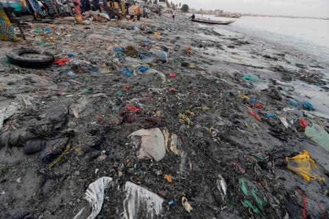 Plastic waste is seen at a fishermen port on the outskirts of Dakar, Senegal, July 26, 2019. PHOTO BY REUTERS/Zohra Bensemra