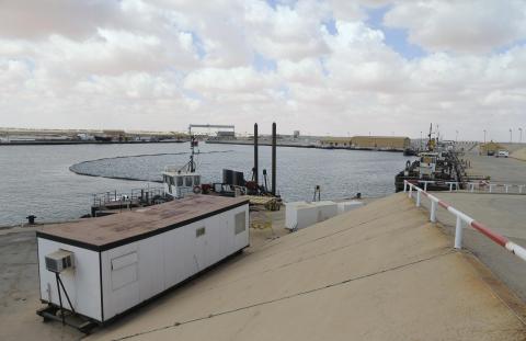 A view of Es Sider export terminal in Ras Lanuf, where a North Korean-flagged tanker had loaded crude oil