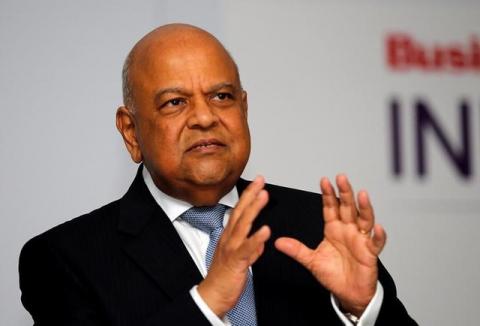 Finance Minister Pravin Gordhan gestures during his address at a business summit in Sandton, South Africa, September 13, 2016. PHOTO BY REUTERS/Siphiwe Sibeko