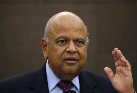 Finance Minister Pravin Gordhan reacts during a media briefing in Johannesburg, South Africa, March 14, 2016. PHOTO BY REUTERS/Siphiwe Sibeko