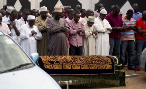 Muslim faithful attend prayers for Hafsa Mossi, a Burundian member of the East African Legislative Assembly who was shot and killed in her car in Burundian capital of Bujumbura, July 13, 2016. PHOTO BY REUTERS/Evrard Ngendakumana