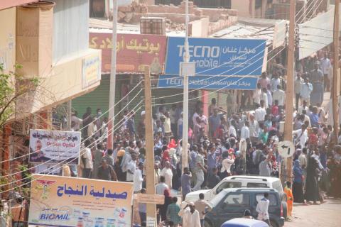 Sudanese demonstrators march during an anti-government protest in Khartoum, Sudan, February 7, 2019. PHOTO BY REUTERS/Stringer