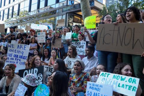 Swedish activist Greta Thunberg participates in a youth climate change protest in front of the United Nations Headquarters in Manhattan, New York City, New York, U.S., August 30, 2019. PHOTO BY REUTERS/Jeenah Moon