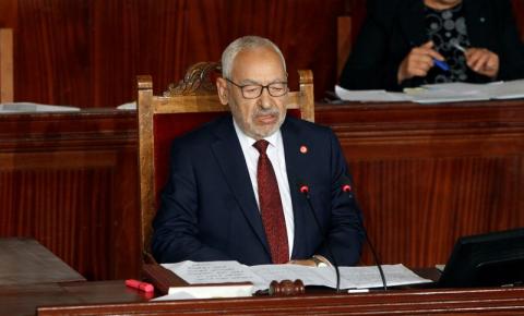 Rached Ghannouchi, leader of Tunisia's moderate Islamist Ennahda party, attends the parliament's opening with a session to elect a speaker, in Tunis, Tunisia, November 13, 2019. PHOTO BY REUTERS/Zoubeir Souissi