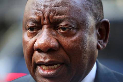 South Africa's President Cyril Ramaphosa speaks after his meeting with Britain's Prime Minister Theresa May in Downing Street, London, April 17, 2018. PHOTO BY REUTERS/Hannah McKay