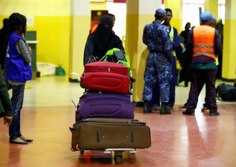 An Ethiopian returnee from Saudi Arabia arrives at the Bole International Airport in Addis Ababa, Ethiopia, July 31, 2017. PHOTO BY REUTERS/Tiksa Neger