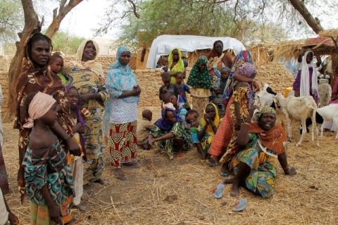 Nigerian refugees, who fled from their village into Niger following Boko Haram attacks, stand in the yard of their Nigerien host in Diffa in southeastern Niger, June 21, 2016. PHOTO BY REUTERS/Luc Gnago