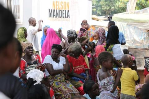 Women gather at a camp for internally displaced people in Abuja, Nigeria, October 3, 2016. PHOTO BY REUTERS/Afolabi Sotunde