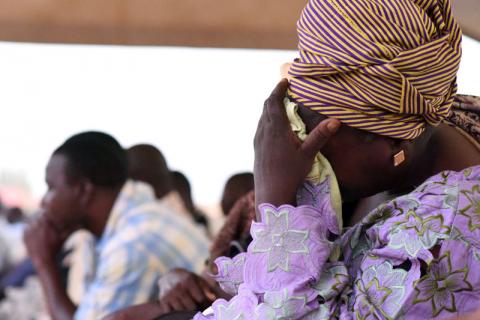 Family members of victims of an ambush on workers near a Canadian-owned mine, react during their meeting with officials in Ouagadougou, Burkina Faso, November 7, 2019. PHOTO BY REUTERS/Anne Mimault