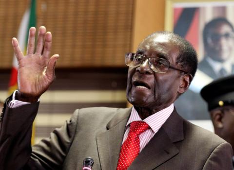 Zimbabwe's President Robert Mugabe gestures during his 93rd birthday celebrations in Harare, Zimbabwe, February 21, 2017. PHOTO BY REUTERS/Philimon Bulawayo