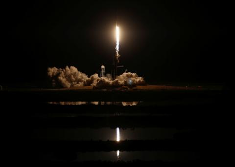 A SpaceX Falcon 9 rocket, carrying the Crew Dragon spacecraft, lifts off on an uncrewed test flight to the International Space Station from the Kennedy Space Center in Cape Canaveral, Florida, U.S., March 2, 2019. PHOTO BY REUTERS/Mike Blake