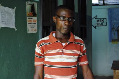 Ebola survivor Romeo Doe poses for a picture at a clinic in Monrovia, February 1, 2015. PHOTO BY REUTERS/James Giahyue