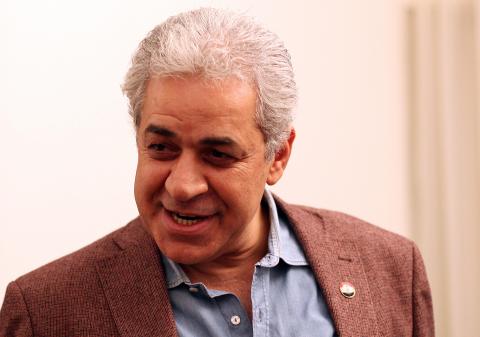 Leftist leader Hamdeen Sabahi speaks during an interview with Reuters in Cairo