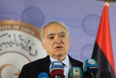 The U.N. Envoy for Libya, Ghassan Salame, speaks during a news conference in Tripoli, Libya April 6, 2019. REUTERS/Hani Amara