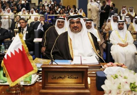 Bahrain's Crown Prince Salman bin Hamad al-Khalifa attends the 25th Arab Summit in Kuwait City, March 25, 2014. PHOTO BY REUTERS/Hamad I Mohammed