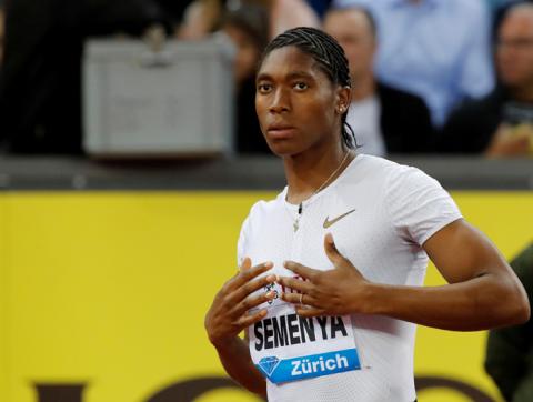 Caster Semenya of South Africa before the Women's 800m. PHOTO BY REUTERS/Arnd Wiegmann