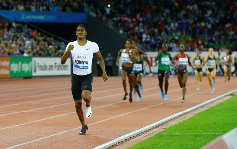 Caster Semenya of South Africa wins the Women's 800m. PHPOTO BY REUTERS/Arnd Wiegmann