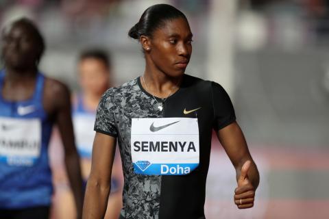 South Africa's Caster Semenya before the women's 800m. PHOTO BY REUTERS/Ibraheem Al Omari