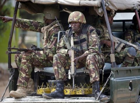 Kenya Defence Force soldiers arrive in Garissa University College in Garissa, April 4, 2015. PHOTO BY REUTERS/Goran Tomasevic