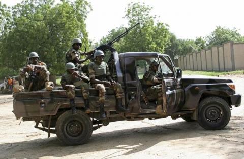 Niger soldiers provide security for an anti-Boko Haram summit in Diffa city, Niger, September 3, 2015. PHOTO BY REUTERS/Warren Strobel