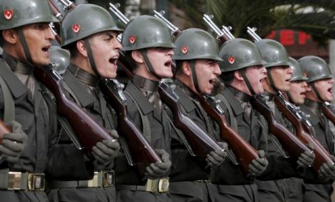 Turkish soldiers march during a Republic Day ceremony in Istanbul, Turkey, October 29, 2015. Turkey marks the 92nd anniversary of the Turkish Republic. PHOTO BY REUTERS/Murad Sezer