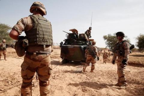 French soldiers open a road near Tin Hama, Mali, October 20, 2017. PHOTO BY REUTERS/Benoit Tessier