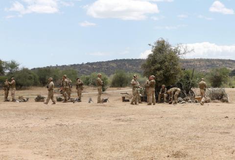 Soldiers are seen during a training session under the British Army Training Unit Kenya (BATUK), at a camp in Laikipia, Kenya, September 30, 2018. PHOTO BY REUTERS/Thomas Mukoya