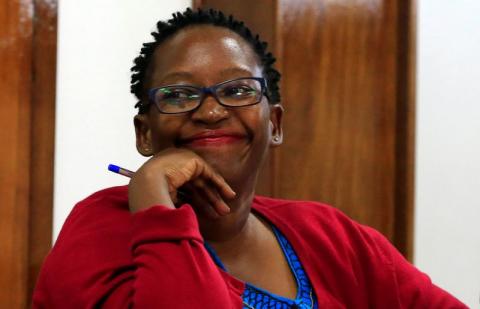 Ugandan prominent academic Stella Nyanzi is seen inside Buganda Road Court where she was charged with cybercrimes after posting profanity-filled denunciations of President Yoweri Museveni on Facebook, in Kampala, Uganda, June 26, 2019. PHOTO BY REUTERS/James Akena