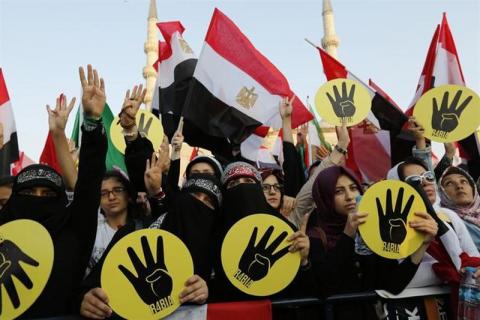 Supporters of President Mursi protest his ouster