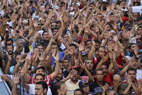 Supporters of Muslim Brotherhood and ousted Egyptian President Mohamed Mursi protest