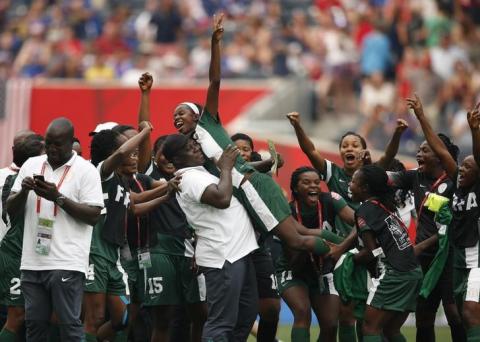 Nigeria women's football team.  PHOTO BY REUTERS/USA TODAY Sports Images