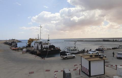 A view of Es Sider export terminal in Ras Lanuf, where a North Korean-flagged tanker had loaded crude oil