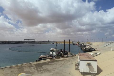 A view of Es Sider export terminal in Ras Lanuf, where a North Korean-flagged tanker had loaded crude oil